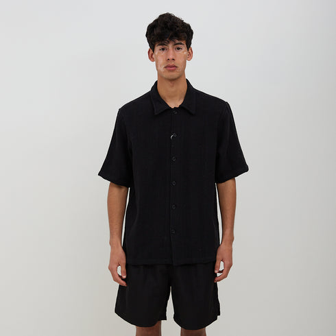 Sunflower Spacey SS Shirt Black 1157 Degli Uberti
